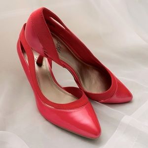 Impo Hot Pink Pearl Iridescent Fuschia Heel Stiletto Pumps Party D’Orsay Cutout
